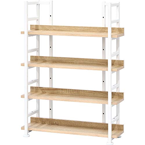 ワイエムワールド オープンラック 本棚 4段 幅75×奥行25cm ホワイト 00-242