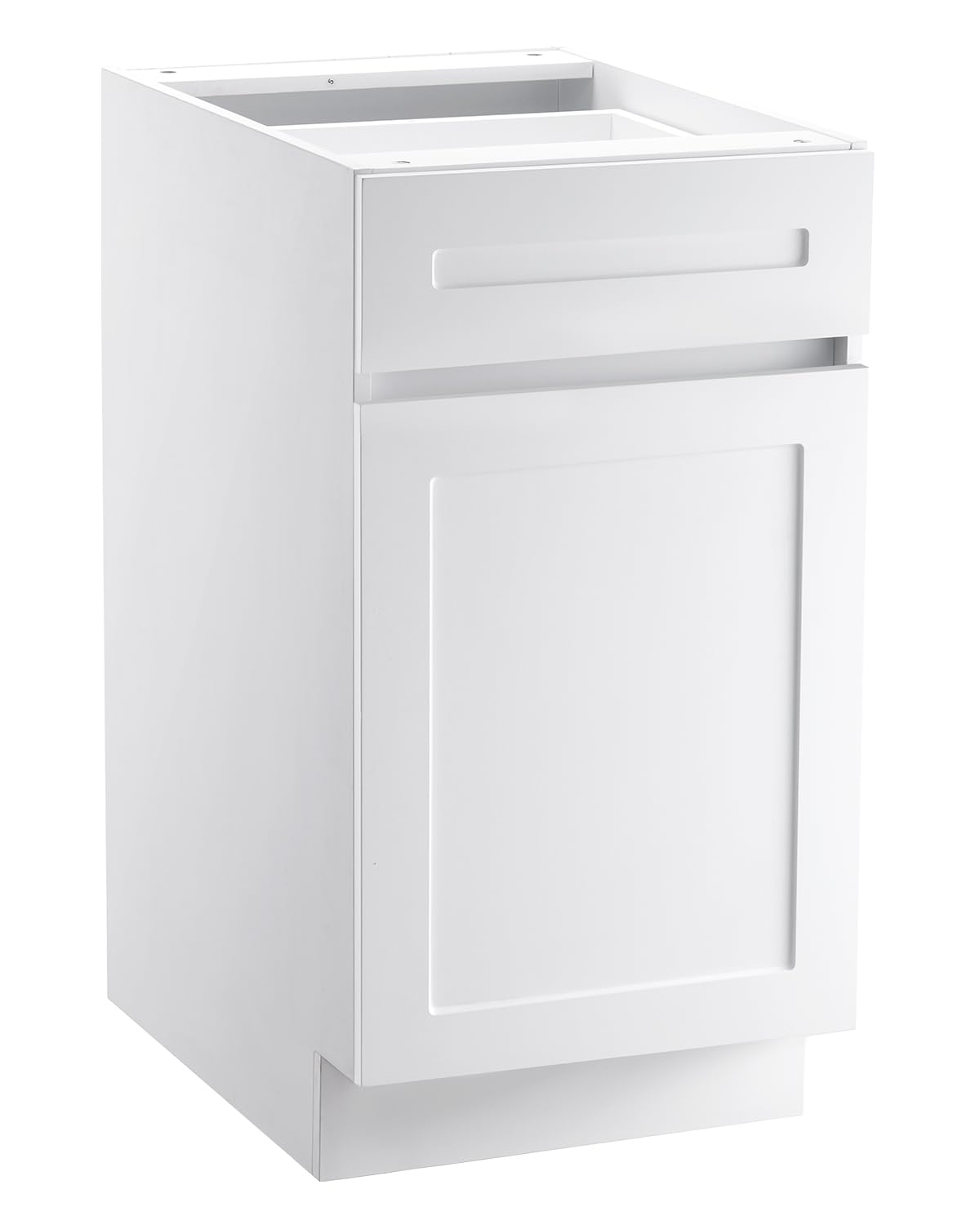 VEVOR White Shaker Base Cabinet with Drawer, 18-Inch Unassembled Drawer Base Cabinet, 18" W x 24" D x 34.5" H Ready to Assemble Cabinet with Soft-Close Door and Adjustable Shelf, for Home Office