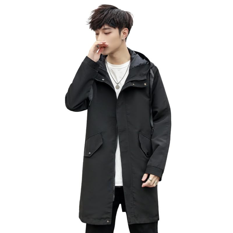 Men’s Woolen Long Trench Coat Slim Fit Winter Overcoat-image-45