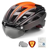 Basecamp(ベースキャンプ) 自転車用ヘルメット サイクリングヘルメット バイクヘルメット リアライト 取り外し可能な磁気ゴーグル 軽量 調節可能 大人用 メンズ レディース マウンテンバイク/ロードバイク BC-069