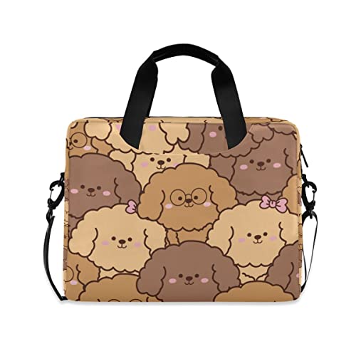 MiaoLD パソコンケース PCケース いぬ 犬柄 ブラウン アニマル ノートPCインナーケース 15.6インチ A4対応 耐衝撃 超強保護 ノートパソコンバッグ ビジネスバッグ レディース メンズ 通勤 通学 出張 手揚げ ショルダー付き 男女兼用