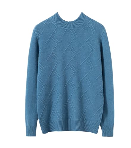 Men’S 100% Merino Wool Sweater O-Neck Cable Knit Thick Pullover Long Sleeve Winter Warm Casual Comfortable Tops