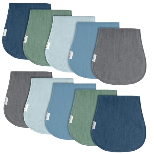 Image of Muslin Burp Cloths for Baby,Organic Burping Cloths for Babies Boys Girls,Spit Up Rags Extra Soft and Absorbent 10 Pack