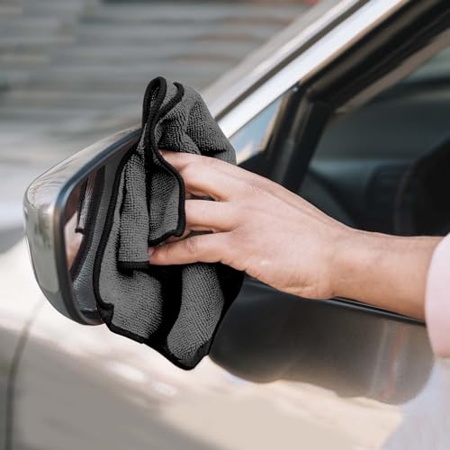 Image of Autofy 250GSM - 40cm x 40cm - [Pack of 2] - Microfiber Cloth Double Sided Microfiber Cloth for Car Lint Free Super Soft Plush Car Cleaning Cloth Sueded Edges for Scratch Free Car & Bike Cleaning