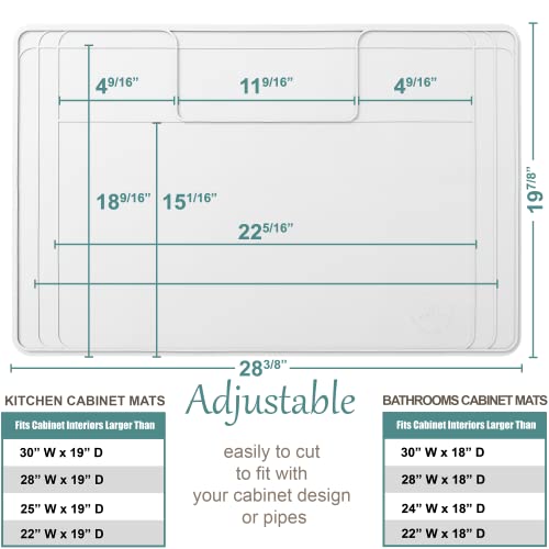 Image of Original Under Sink Mat - Adjustable Silicone, Waterproof Vanity Mat - 28 inch x 19 inch or Smaller