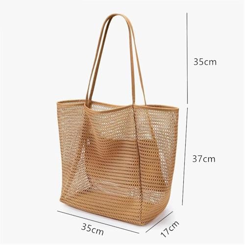BeachNylon Mesh Tote Bag Casual Women's Shoulder Tote 3 Piece Waterproof Bag Suitable For Travel Picnic Vacation2