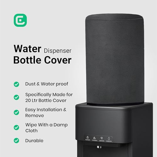 CRASOME Water Dispenser for 20 ltr / Litre Bottle Jar Cover (Black Pack of 2)