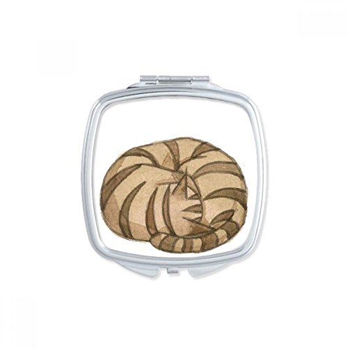 Miroir de Maquillage Compact Aquarelle Chat Dragon-Li - Format Poche Main