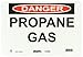 Master Lock S18500 10" Width x 7" Height Polypropylene, Black and Red on White Safety Sign, Header "Danger", Legend "Propane Gas"