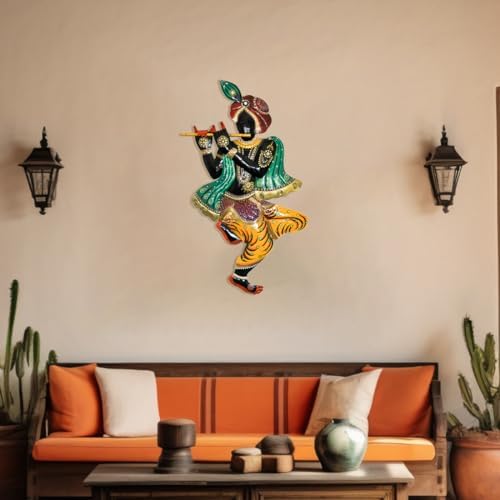 Ekhasa Krishna Metal Wall Hanging Decoration Item For Living Room