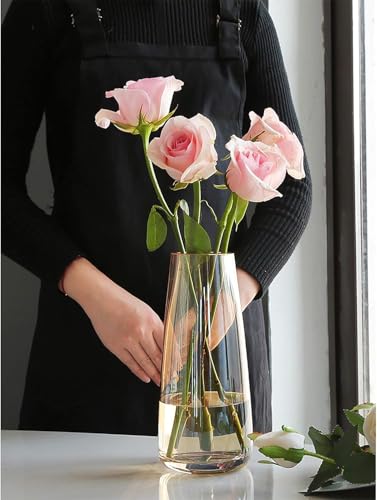 Image of Mahganya Decorative Glass Vase for Flowers Plants Home Decor Office Living Table Decorations, Vases for Home Decor, Luster Glass Vase, Heavy Weight, Sturdy (Luster)