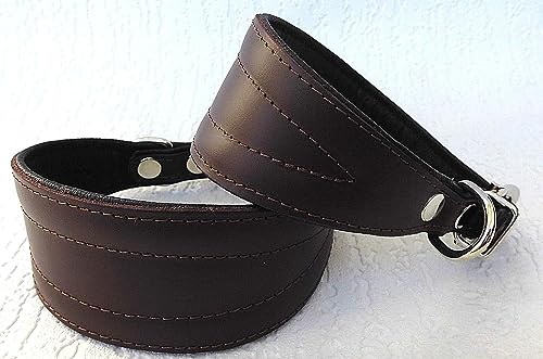 Greyhound Podenco Windhund - Halsband, Halsumfang 33-38 cm Leder °BRAUN°