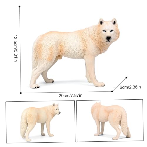 Modèle animal loup beige haute simulation figurine faune sauvage - 4