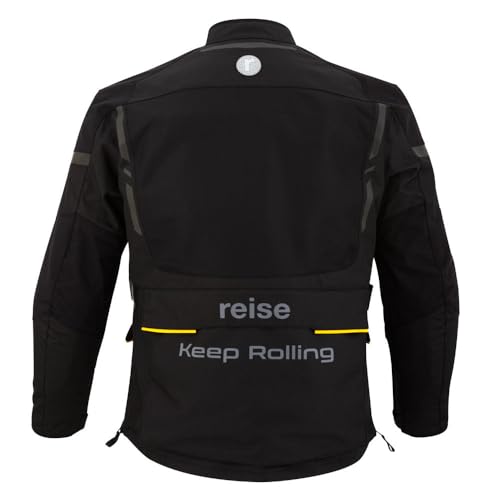 Image of Reise - PineAir Summer Adventure Touring Jacket | Durable, breathable, and designed for diverse terrains | CE Level 2 Safetech armor | Superior ventilation | Waterproof pockets - Black Color