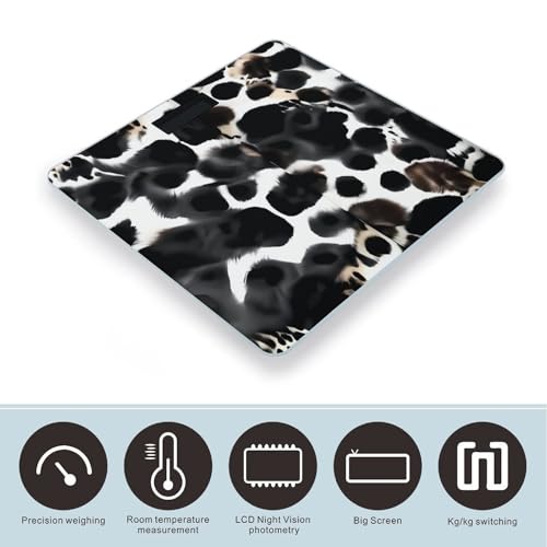 Báscula digital de vidrio templado con diseño Cow Fur miniatura 3