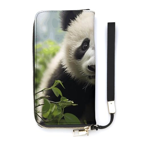 Portafoglio minimalista da uomo grazioso portafoglio con stampa di panda e orsetto carino da viaggio da donna simpatico 20 x 10.5 cm moderno