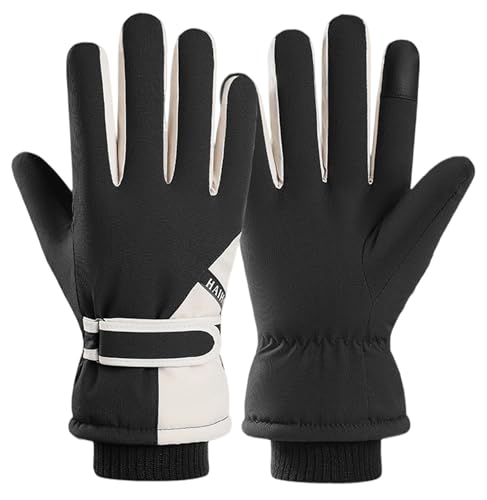Mealah Winter Ski-Gloves for Men-Women Non-Slip-Plus-Velvet-Thickened Mitt Waterproof Cold-Weather Touchscreen-Cycling-Gloves S/M