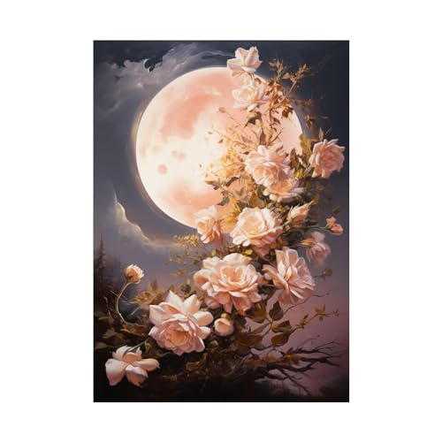 Peinture Fleurs sur Toile Non Tissée 60x80 cm de Haute Qualité sans Cadre