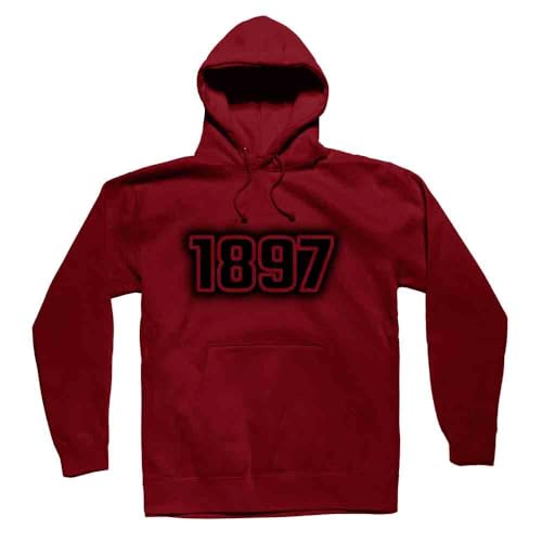 Hoodie 1897 maroon sweat à capuche bordeaux style rétro unisexe