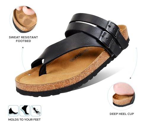 Image of AEROTHOTIC Recovery Slides for Women Cork Footbed Adjustable Straps Sandals