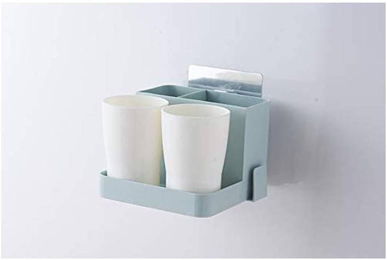 Simple Appearance Toothbrush Cup Holder, Multifunctional Plastic Toothbrush Cup Holder, Bathroom Wall Hanging Toilet Storage Tube(Black)