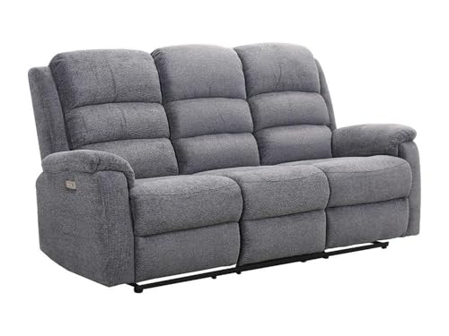 Vente-unique 3-Sitzer-Sofa Relax, elektrisch, mit Ablage aus Stoff,...