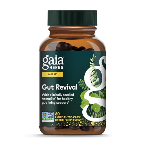 Gaia Herbs Gut Revival - Herbal Supplement to Support Healthy Gut Lining* - Made with AstraGin, Gotu...