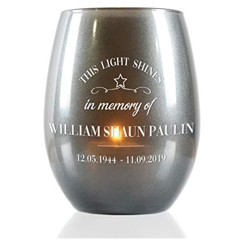Personalised Silver Memorial Candle Holder Gift Cover