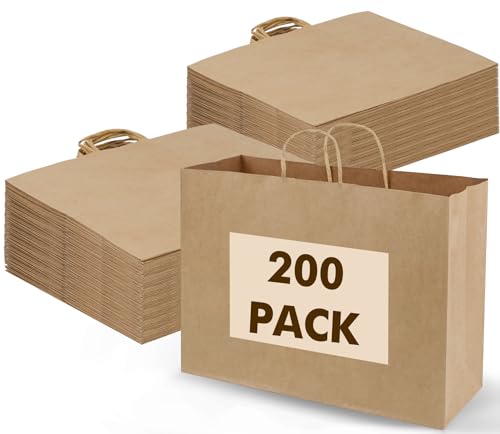 Sacs cadeaux en papier kraft marron pour paquets de fête et événements de grande taille