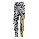 adidas Women’s x RIO FARM RIO OPTIME LEGGINGS, black/Crystal Linen/unity lime, M