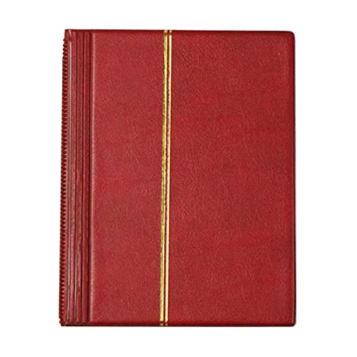 rockible Colección de Sellos en Álbum de Cuero, 10 Páginas, Expositor Elegante, Rojo