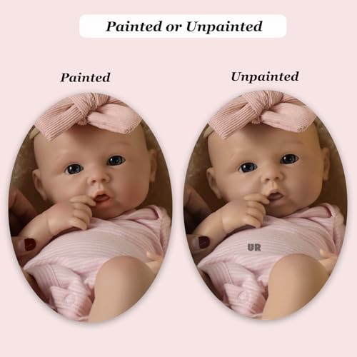 Realistische 45 cm große Ganzkörper-Silikon-Babypuppe, lebensechte Reborn-Puppe, Mädchen mit offenen Augen, badbar, anatomisch korrektes Neugeborenes, weicher Körper und flexible Gliedmaßen, Unbemalt – Bild 6