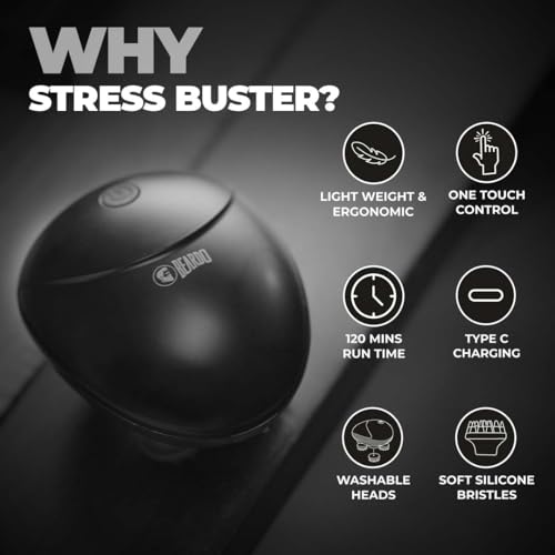 Image of Beardo Stress Buster Electric Scalp Massager + Dr. Beardo Advanced Hair Growth Serum | Stimulates Hair Growth, Relieves Stress | 3 Speed Modes, 120 min Runtime, 3% Redensyl & Baicapil | Hair Growth Combo for Men