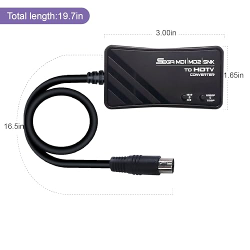 Image of HDMI Cable for Sega Genesis MD1 /MD2 /NG Consoles. | Compatible with Genesis Model 1 /2 and SNK NEOGEO Models | Resolution 1080P /720P | Screen 4:3 /16:9