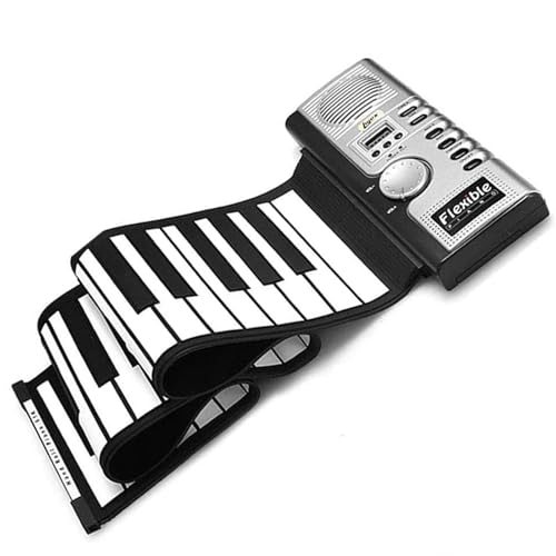 Lychee Roll Up Keyboard Piano Tragbar Elektronischer Klaviertastatur Flexible und Tragbar mit 61 Tasten,MIDI Folding E-Piano für Kinder Kinder Anfänger