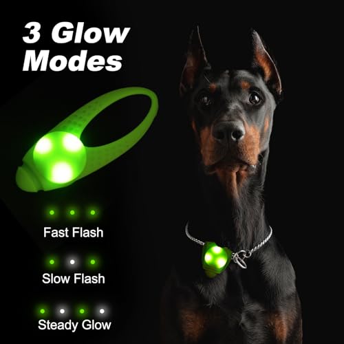 AUAUY 5PCS Dog Collar Light, Safety LED-Flashing Light for Dogs Cats, 3 Modes Dog Lights, Clip on Dog Collar Lights - Image 2