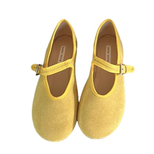 Vintage Buckle Mary Jane Flats for Women Leopard Round Toe Ballet Shoes Multiple Classic Color Options for Weekend Outings