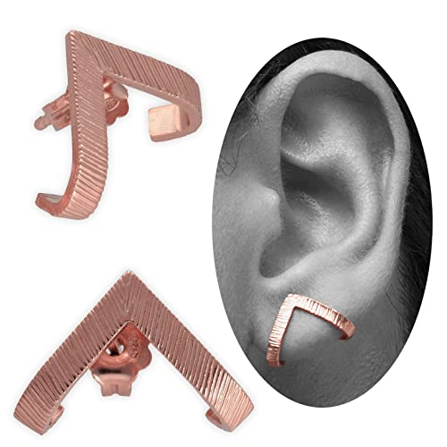 Rosévergoldete 925 Sterling Silber Ohrstecker, Dreieck Ohrringe, minimalistische hypoallergene...