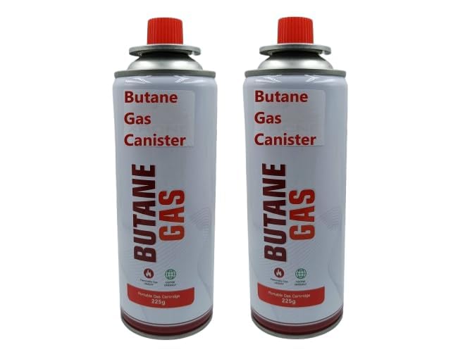 Image of Premium Butane Gas Canister Suitable for portable gas stoves, camping burners, outdoor cooking equipment and compatible butane-operated appliances. (2 Refill)
