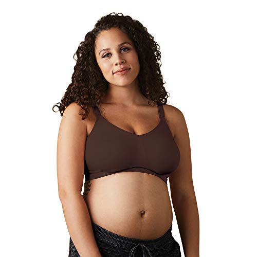 BRAVADO! DESIGNS Full Cup Body Silk Seamless Wireless Maternity & Nursing Bra | Cocoa | XL