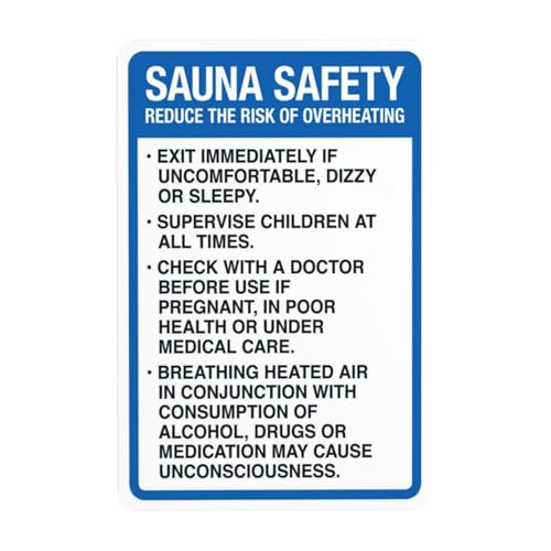 Sauna Safety Rules Warning Metal Sign, Pool Safety Caution Danger