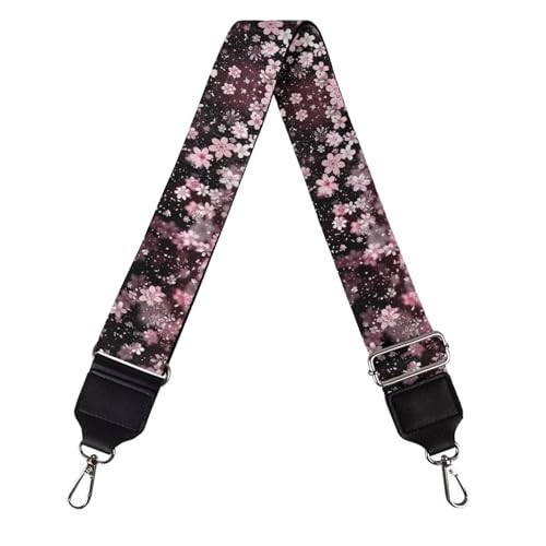 Image of Wide Bag Straps Replacement Crossbody Cherry Blossom Guitar Straps for Handbags /Purses /Messenger /Duffel Bags Backpack Straps Replacement Adjustable Length from 30 inch to 50.3 inch Pink Flower