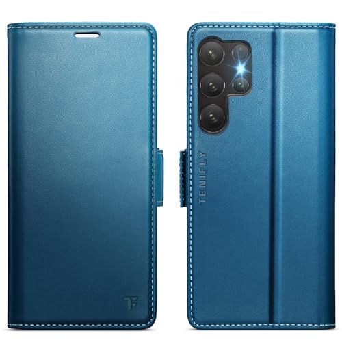 Tenifly for Samsung Galaxy S24 Ultra Case Wallet with RFID Blocking Card Holder, PU Leather Kickstand Protective Flip Phone Cover Fit for Galaxy S24 Ultra 6.8", Blue by Tenifly - Used condition - US$14.29