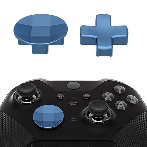 Image of eXtremeRate 2Pcs Metalic Neptune Blue Magnetic Stainless Steel D-Pads, for Xbox Elite 1 /2, Replacement Parts Directional Pad Button Kits for Xbox One Elite & Xbox One Elite Series 2 Controller