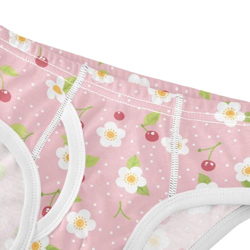 Wusikd Cute Cherry Boys' Underwear Cotton Flower Pink Boys Briefs Soft Toddler Underwear 2T4