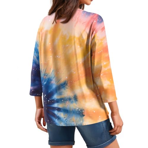 HTHLVMD Womens 3/4 Length Sleeve Tunic Tops Summer Fall Outfits 2025 Three Quarter Sleeve Casual V Neck T Shirts for Women