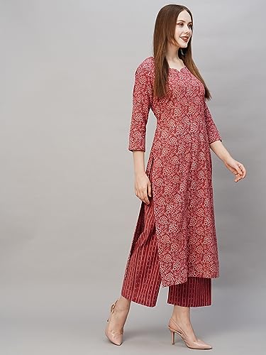 Image of ANNI DESIGNER Women Kurta with Pant |Material: cotton blend