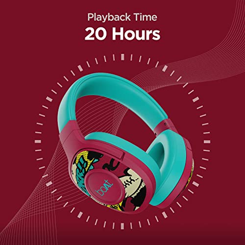 Image of boAt Rockerz 558 Bluetooth Wireless Over Ear Headphones with Mic Upto 20 Hours Playback, 50MM Drivers, Soft Padded Ear Cushions and Physical Noise Isolation(Maroon Maverick)