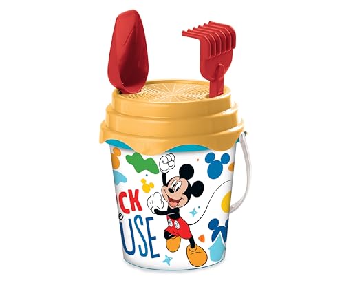 Mondo Toys - BUCKET SET + WATER CAN MICKEY - Sandeimer Set ø17 cm mit Giesser - 6-Teiliges Strandspielzeug Set für Kinder ab 3 Jahren, Strandset - 18535