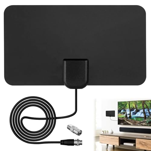 Antena de interior para TV, antena digital para TV interior, antena de TV interior con amplificador de señal, antena de TV digital HD 4K de 9 pies con recepción de más de 200 millas de largo alcance,